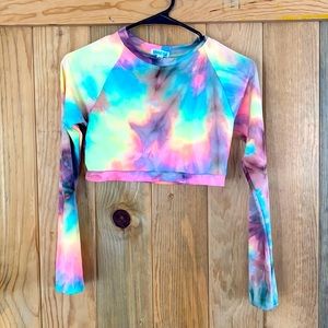 Maui Girl Tie Dye Cropped Rashgaurd